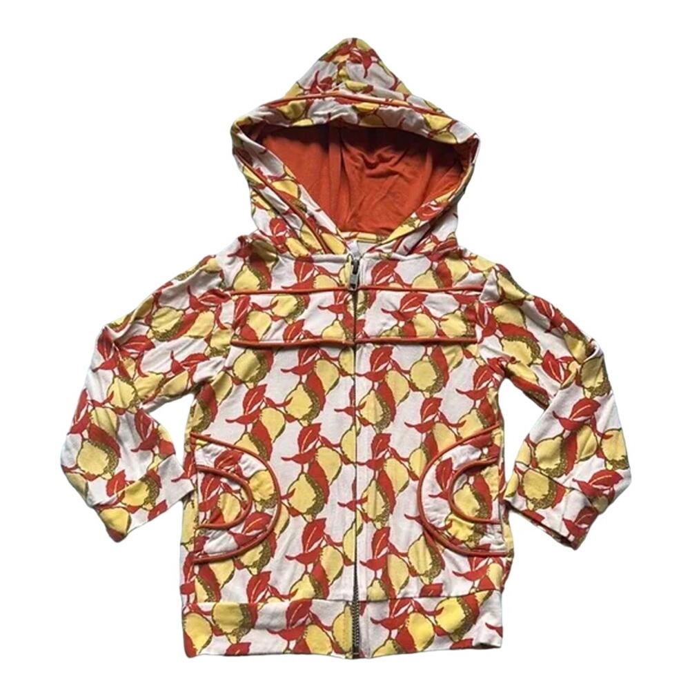 NWT Kate Quinn Fall Lemons Long Sleeve Hooded Puff Jacket Bamboo 4T